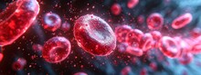 Blood Moon Rising: A Red Blood Cell In A Pink Blood Plasma Generative AI