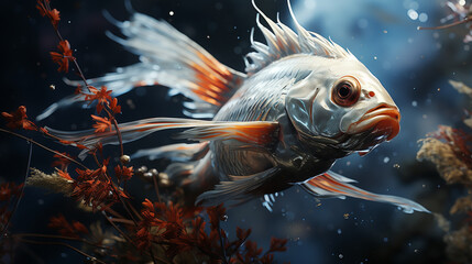 Wall Mural - fish in aquarium