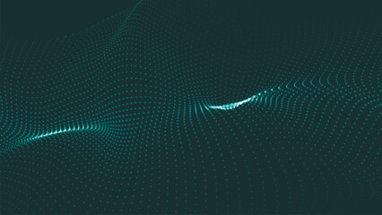 Abstract digital wave of particles. Futuristic point wave. Technology background vector. 3D rendering.