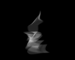 Aufkleber - Abstract white smoke on black background.
