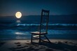 moon over the sea. AI generated