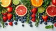 Healthy nutrition on white background. AI generate illustration