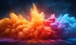 Colorful Explosion of Paint Powder: A Spectacular Splash for the Month of April Generative AI