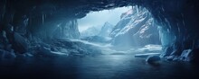 A Frozen Cave There Is Winter. Generative AI