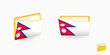 Nepal flag on two type of folder icon.