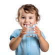© Pixel Prophet - Young child drinking clean water from a glass isolated on white background, detailed, png