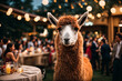 A llama at a people's party. I feel stupid at a party among a lot of people. Generative AI