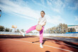 © Айман Дайрабаева - Golden Hour Glory, Girl's Basketball Passion Shines Bright in the Sun outdoors
