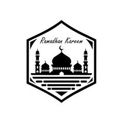 Ramadan logo black and white background