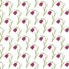 Seamless Pattern With Chess Flower