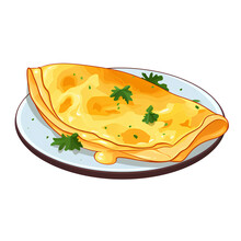 Omelette Isolated, Transparent Background White Background No Background