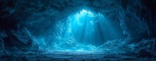 Glowing Cave: A Stunning Underwater Adventure Generative AI