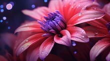 A Pink Flower With Water Drops On It