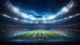 Fototapeta Sport - 3D Rendering of Modern football stadium, Illustration.