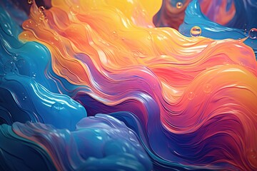 Wall Mural - abstract acrylic paint color swirls in water background.