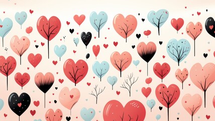 Wall Mural - Valentine's Day heart background