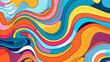 Retro chic: vibrant 70s abstract striped line background - trendy groovy design in contour comic style (vector illustration)