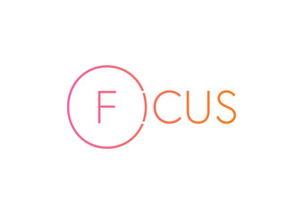 Wall Mural - focus logo on white background. focus word concept