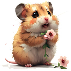 Canvas Print - Cute Vector Image of Giggles the Hamster