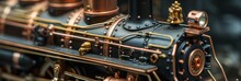 Vintage Model Train, A Detailed Miniature Locomotive On Classic Tracks