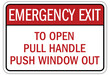 © middlenoodle - Truck safety sign to open pull handle push window out