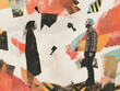© piknine - Collage illustration of two people having an argument, disagreement concept