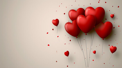 Sticker - red hearts background