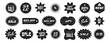 Vector set of black starburst sale sticker label. Promo star price tag or special offer badge different shapes. Sunburst promotion badges icon on white background. Flat design elements for shopping.