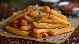 Fototapeta Do pokoju - french fries, chips, fries well decorated product photo