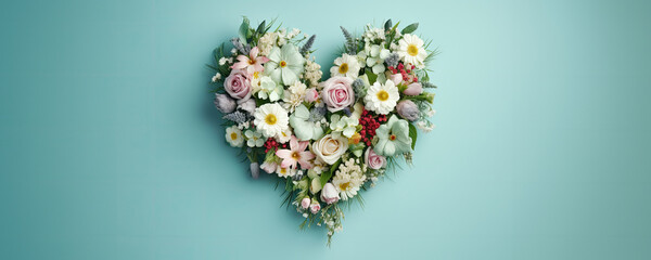 Wall Mural - Heart Shaped Flower Arrangement