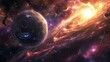 Galactic Blossom: A Planet's Blossoming Journey Across the Cosmos