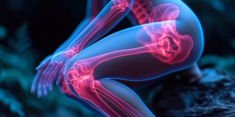 Wall Mural - X-ray shot of a thigh tendon injury