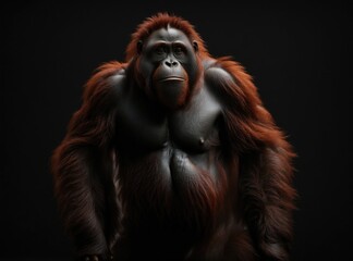 Wall Mural - The Orangutan's Dark Dignity