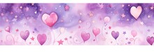 Watercolor Background Of Colorful Hearts