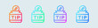 Tip jar line icon in gradient colors. Coin signs vector illustration.