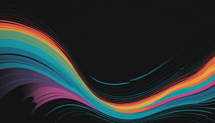 Wall Mural - Retro Rainbow Color Wave Music Poster Design