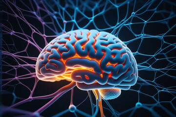 Aufkleber - Macro presentation of neural network in the human brain or nervous system