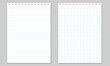 © Kakal CF ID 4016033 - Set of illustration of blank sheets of square and lined paper .Realistic lined notepapers.