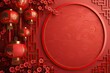 © Praphan - Chinese New Year Template with Circle Frame