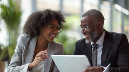 two business people working together in office