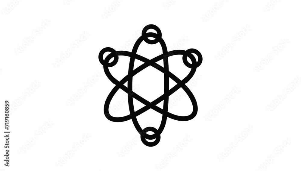 atomic structure outline icon. Black, icon from medical collection ...