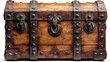 © Clipart Collectors - mediaeval opened unlocked and closed locked treasure antique vintage chest with gothic or middle ages pirate crate engravement, old wooden game asset set isolated