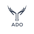 ADO Letter logo design template vector. ADO Business abstract connection vector logo. ADO icon circle logotype.
