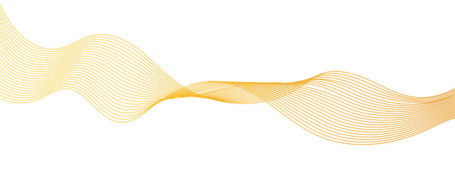 Wall Mural - abstract flowing golden dots particles wave curved lines on transparent background. golden halftone 
