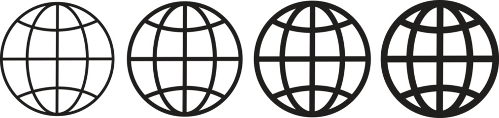 World icon set vector art isolated on white background.