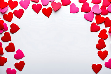 white background with hearts