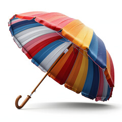 Wall Mural - Beach umbrella isolated on white background, hyperrealism, png

