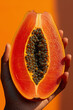 Ripe papaya in section
