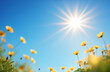 © Kseniya Ananko - A fresh spring blue sunny sky background with blurred warm sunny glow