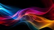 A black background with abstract whiffs of multicolored transparent fume swirling on a black background is depicted in this illustration.